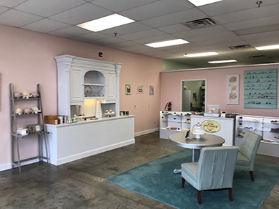 Upchurch Builders Commercial Construction Crave Sweets Bake Shop Inside with glass counters