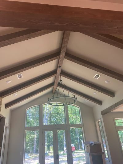 Upchurch Builders Custom Home ceiling beams Eads, TN
