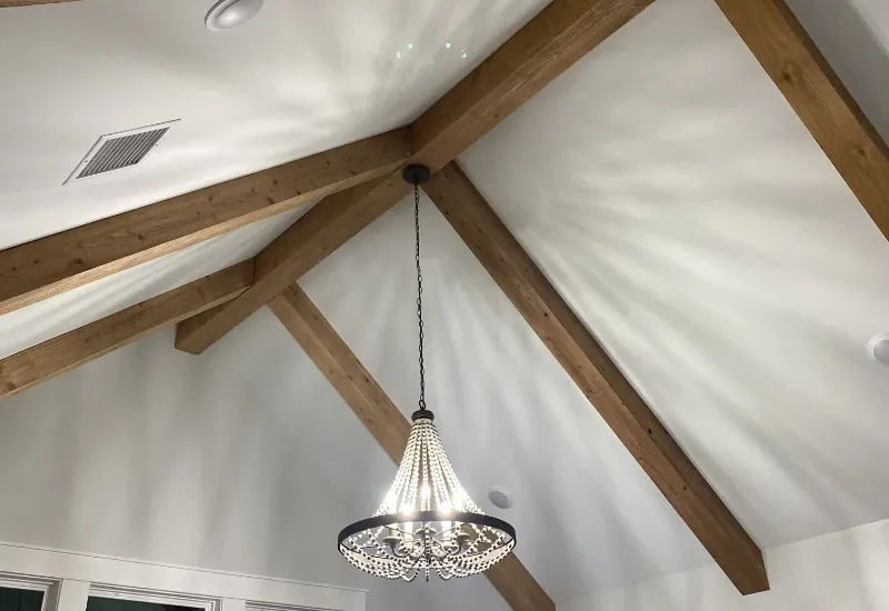 A popular style wood beam design.
