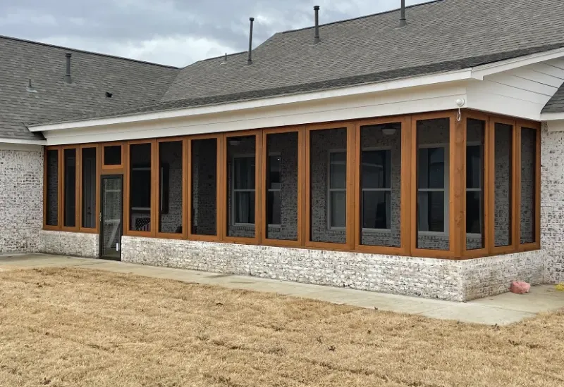 Cedar wood screen porch build.